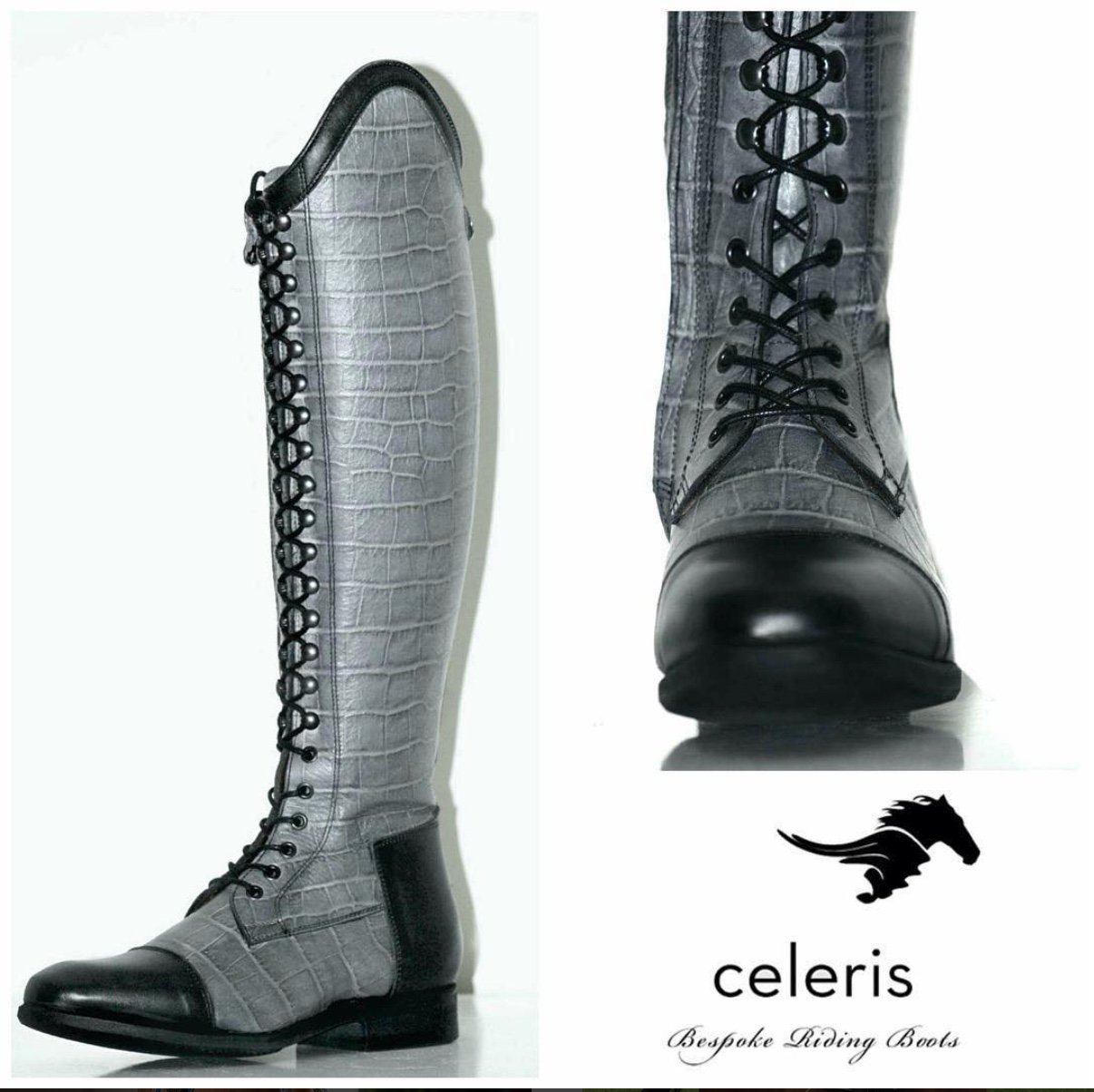 BIA /
Matt faux croc / Elephant grey accents