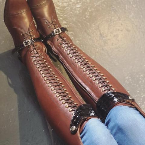 BIA / Chestnut brown with brown faux croc gloss accents