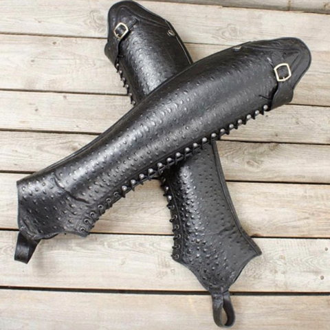 BIA CHAPS / Black faux ostrich