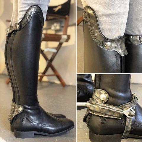 CATE / Black with grey faux croc gloss accents