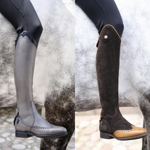 CATE (L) & DIOGO (R) / Light grey and Brown suede