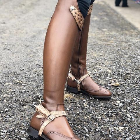 OLIVIA / Cappuccino with tan ostrich accents