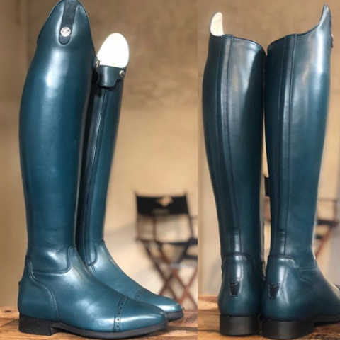 OLIVIA / Petrol blue with suede