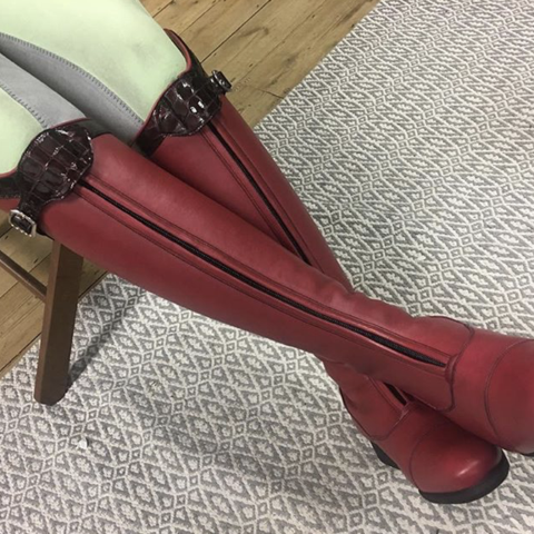 POLO / Matte bordeaux with bordeaux faux croc gloss accents